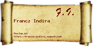 Francz Indira névjegykártya